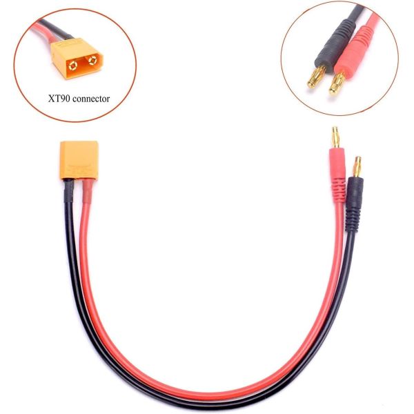 XT90 Charging Cable XT90 to 4.0mm Banana Connector Adapter Charger Wire For FPV RC Power Supply