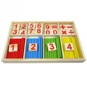 Figure Blocks Counting Wooden Toys Montessori Educational Children Gift