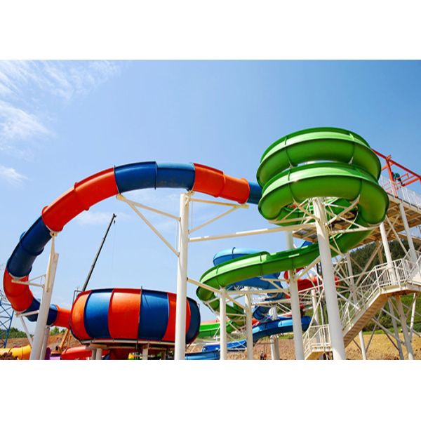 Fiberglass Swimming Pool Water Slides , Playground Water Slides For Kids
