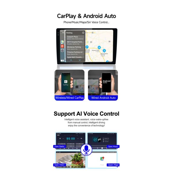 Carplay Audio Car Radio Multimedia Player GPS Navigation 2K QELD 2000*1200 OLED Screen