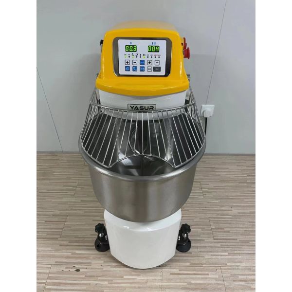 4.5kw Heavy Duty Spiral Dough Mixer Dual Speed Stainless Steel Dough Mixer 50 Kg With Bowl Grid