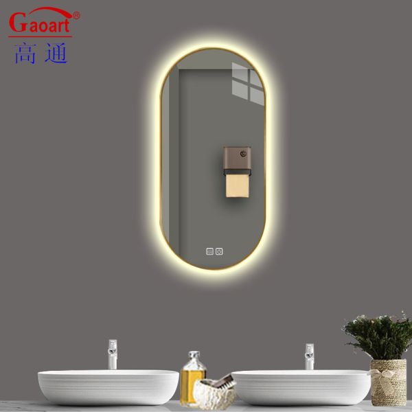 Customized Size Led Touch Bevelled Smart Fitness Bath Backlit Mirror for Salon Makeup