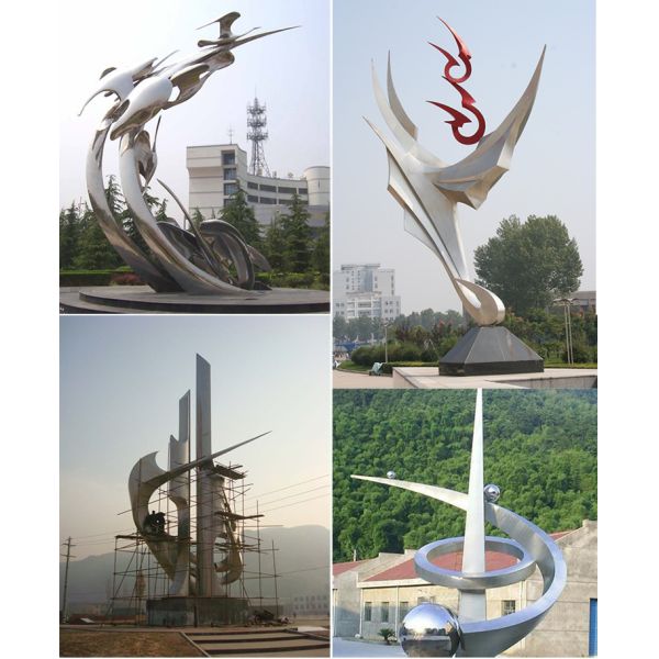 Spray Paint Large Garden Ornaments Statues Electroplating Large Outdoor Sculpture