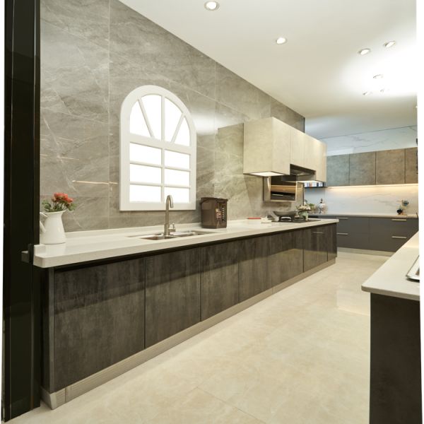 Classic Design ODM Matte Green Kitchen Cabinets PVC Wall Mounted Cabinets