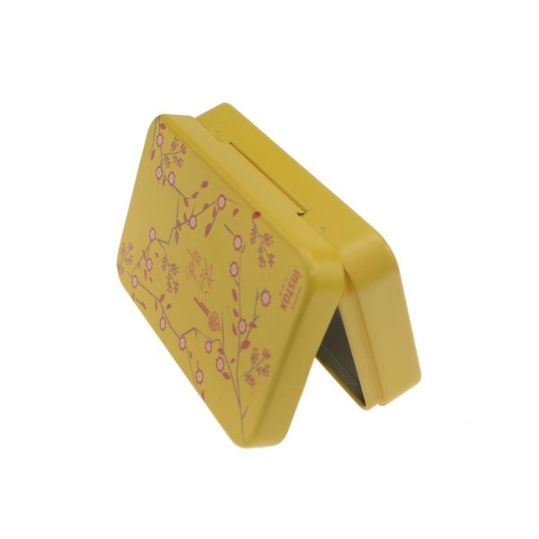 Child Resistant Mini Tin Cans Small Metal Box with Lid Yellow Printed Candy Mint Tin Boxes