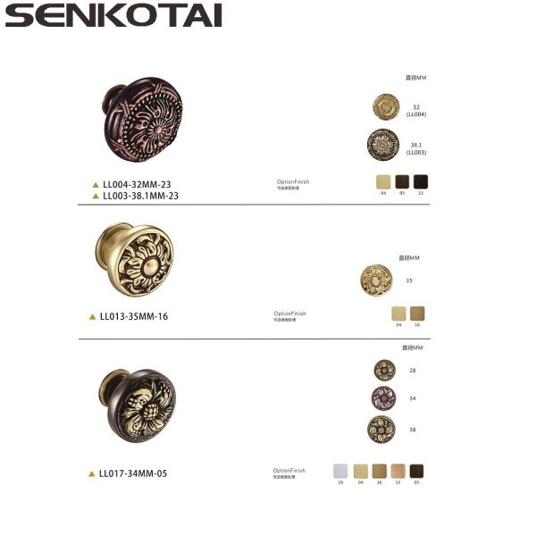 Antique Brass furniture knob for Cabinet Hardware Round Knob with Dia32mm,34mm,38mm