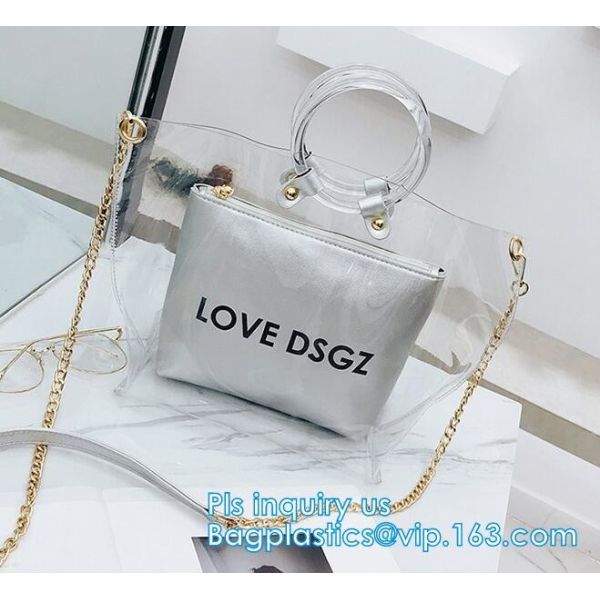 Purses PVC Vinyl Plastic Purse Bag Handbag Ladies, Summer pvc tote bag lady transparent PVC handbags, Shoulder Handbag H