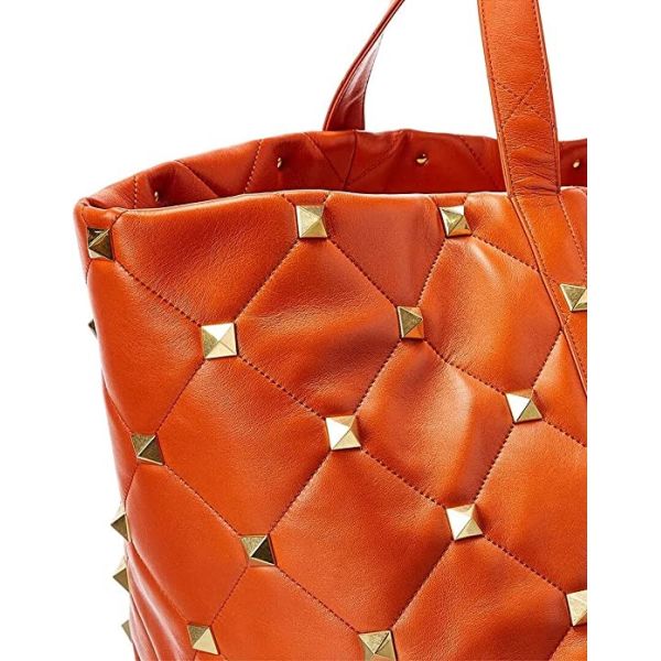 Valentino Maxi Roman Stud Leather Shoulder Luxury Brand Handbags Leather Lining