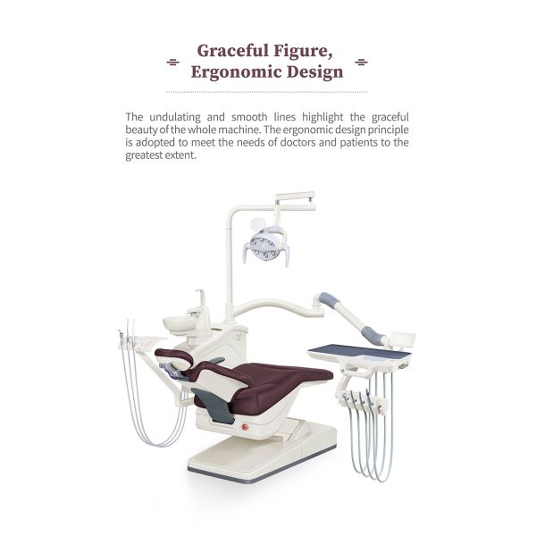 Class II Dental Unit Chair Grey With Rotatable Unit Box