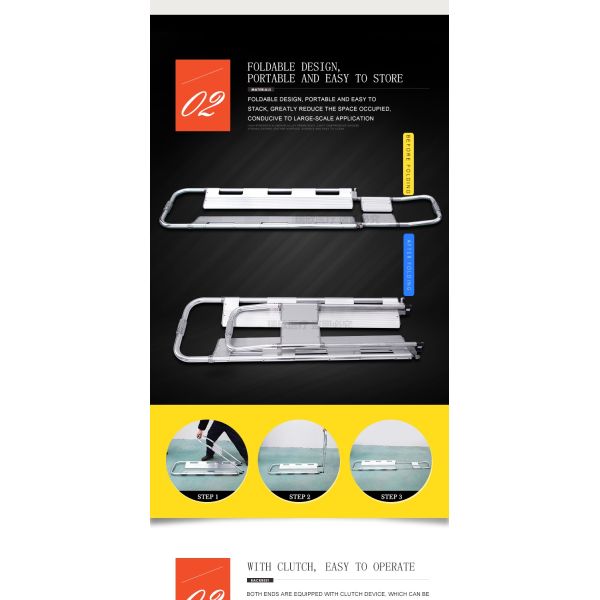 Multifunctional Ambulance Scoop Stretcher For Spinal Immobilization Foldable
