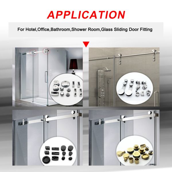 Stainless Steel Shower Sliding Door Kit Hardware Bathroom Shower Door Hardware Kit