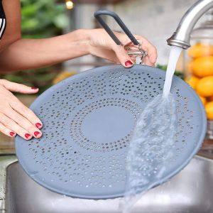 Cheap 11&quot; Silicone Frying Pan Splatter Guard With Folding Handle wholesale