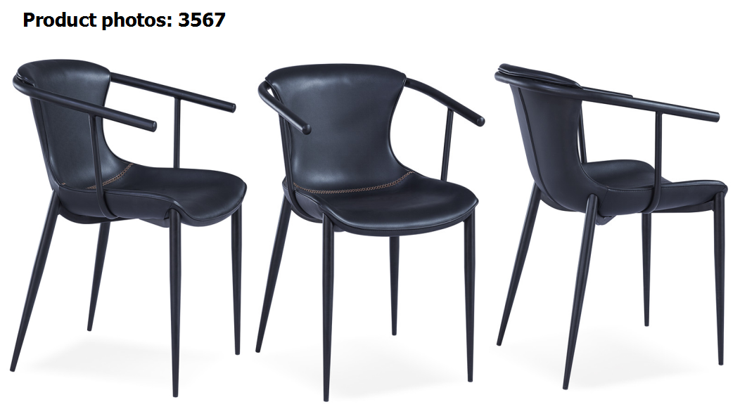 Modern Metal Wood 51x60x80cm Black Painted Dining Chairs