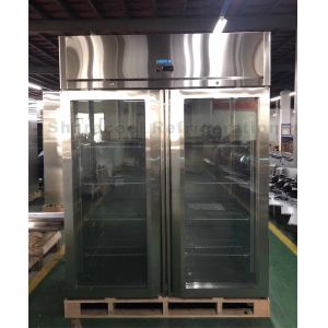 Monoblock R404a Stainless Steel Upright Freezer Defrosting Glass Door
