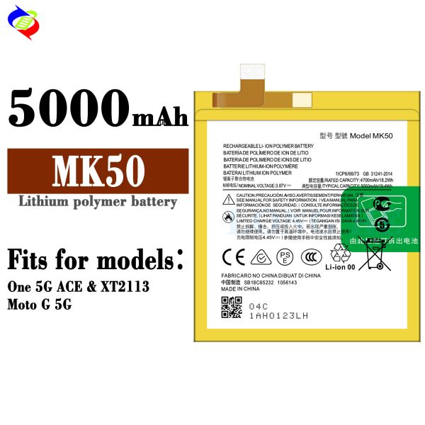 5000mAh Capacity MK50 Li-ion Polymer Rechargeable Battery for Motorola One 5G Ace