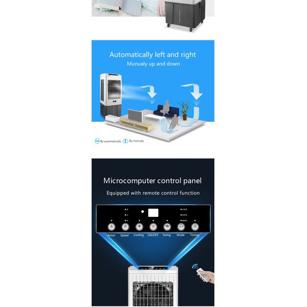 4500m3/H Airflow Portable Water Air Cooler Manual switch With 45L Water Tank