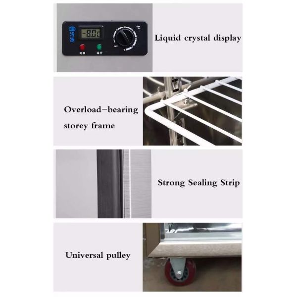 1.8m Double Door Stainless Steel Freezers 500L 18 Cu Ft