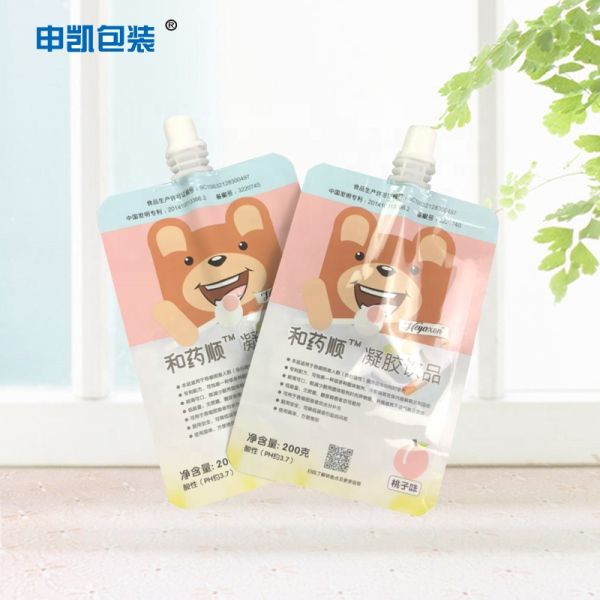 PE Barrier Reusable Plastic Drink Pouches Plastic Pouch Bags For Liquids Spout Bag