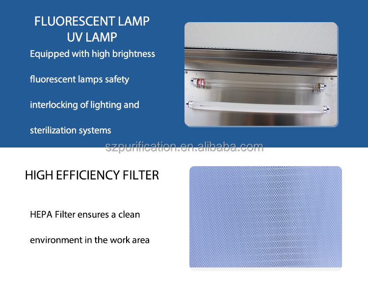 99.99% 0.3um Cleanroom Equipment Biological Safety Hood Customizable Laminar Flow Hood For Food Shop