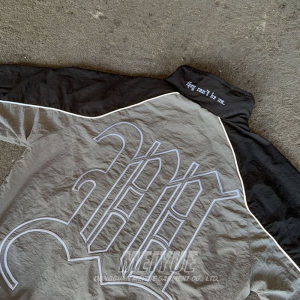 Polyester Men's 2 Piece Jogger Set Patchwork Tracksuit Jacket And Track Pants Windproof