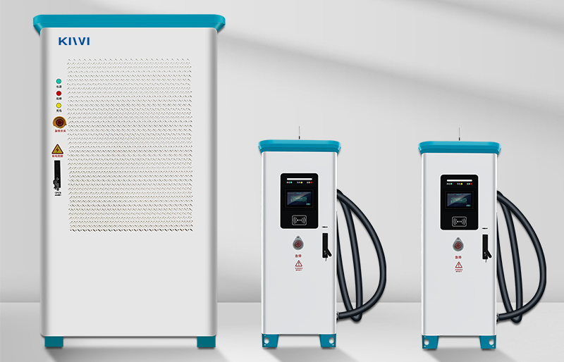 Outdoor Public EV Charging Station With CCS Type 2 CHAdeMO Interface