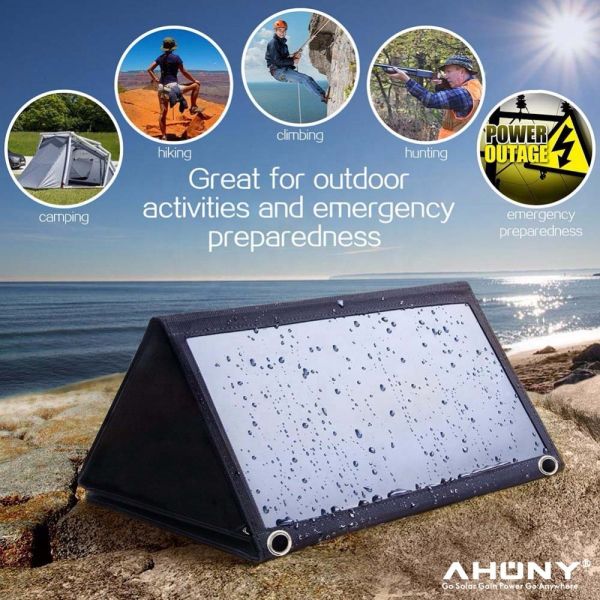 Portable Foldable Sunpower Solar Panel Charger 28W Waterproof With 2 USB Port