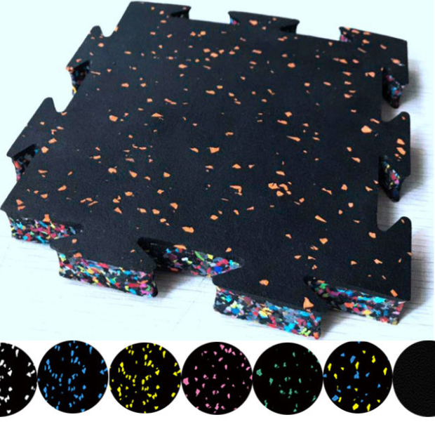 Cheap Interlocking Rubber Gym Floor Tiles 1000x1000mm Shock Absorbent wholesale