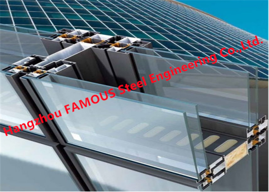 Heat Insulation Soundproof 3mm Double Glass Curtain Wall Skin Ventilated