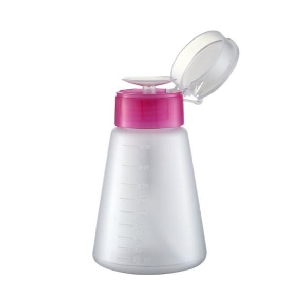 Highly OEM/ODM 100ml/180ml Nail Polish Remover Plastic Bottle with Press Pump Flip Top Cover