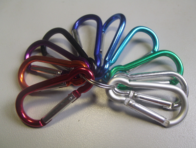 Different sizes of aluminum carabiner hook cheap lanyard holders not for climbing links