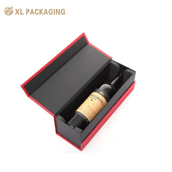 XL Packaging Custom Luxury Boxes Luxury Custom Wine Box Rigid Folding Magnetic Paper Box Luxury Customized Logo 750ML For Wine Champagne Whisky