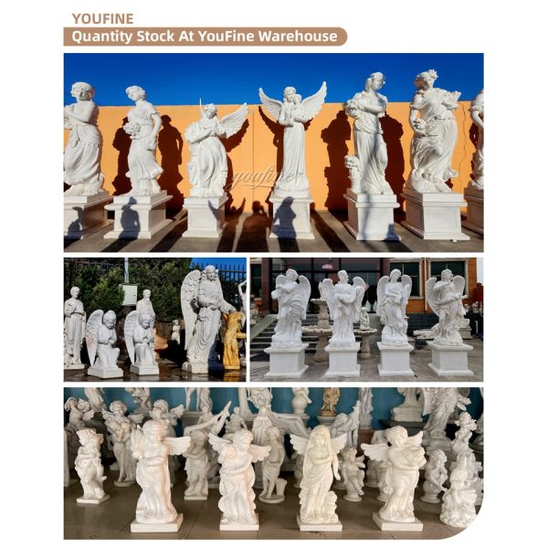 Outdoor Garden Marble Angel Child Statue Sculpture