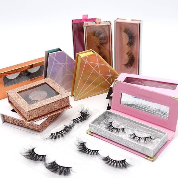 3D 25mm Luxury Eyelash Packaging Paper Box With PVC Window UV Coating