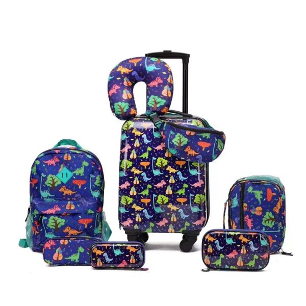 Hot Selling Kids Family Set Cute School Bag On Wheels Kids Suitcase Set