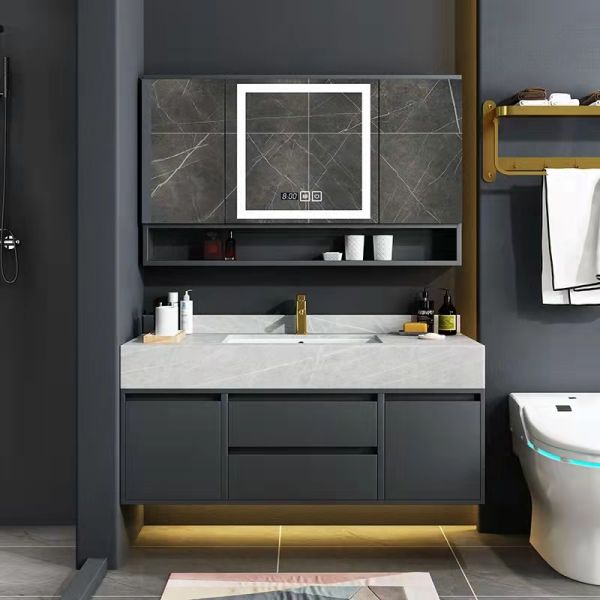 Top Mounting Hardwood Bathroom Vanity unit 600mm With Mirror