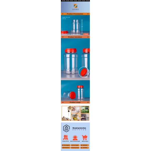 Volumn 1100Ml Food Grade Beverage Bottles Plastic 165MM Height