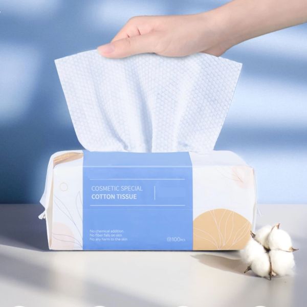 Disposable Eco Friendly Face Towel 100% Cotton Tissue Towel Cleansing Wipes