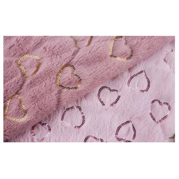 DDP China Supplier Wholesale Shine Poly Embroidered Sequin Fabric Manufacturer Fleece Velvet Fabric