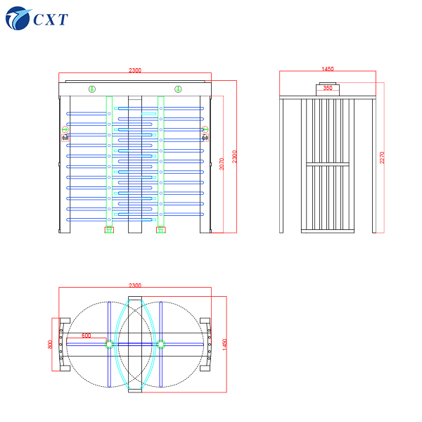 Dual Channels CE Certified Full Height Turnstile with 90-Degree Rotation for High Security