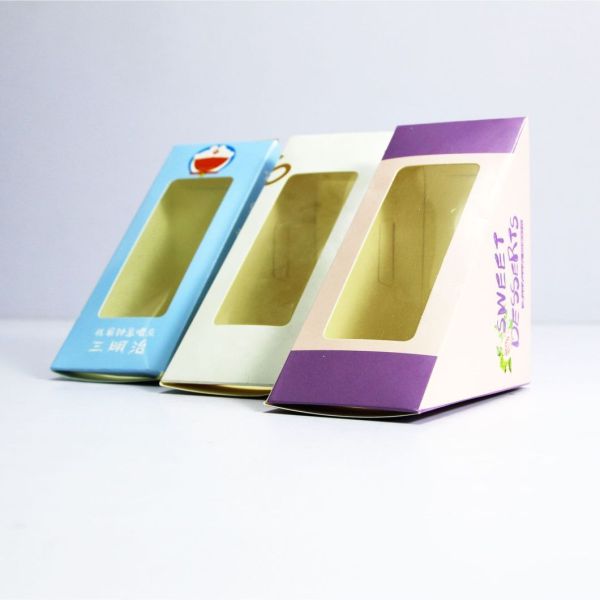 Portable Triangular Cardboard Sandwich Box Packaging Eco Friendly Food Grade