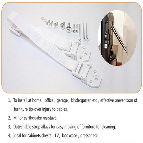 Detachable Anti Tip Furniture Safety Straps Antiwear Multipurpose