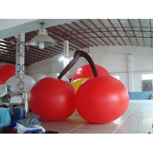 Red PVC 3m High Cherry Shaped Balloons For Trade Fair Display