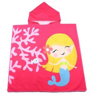 Cheap Colored Beach Hooded Towel Poncho Childrens Swimming Towel wholesale