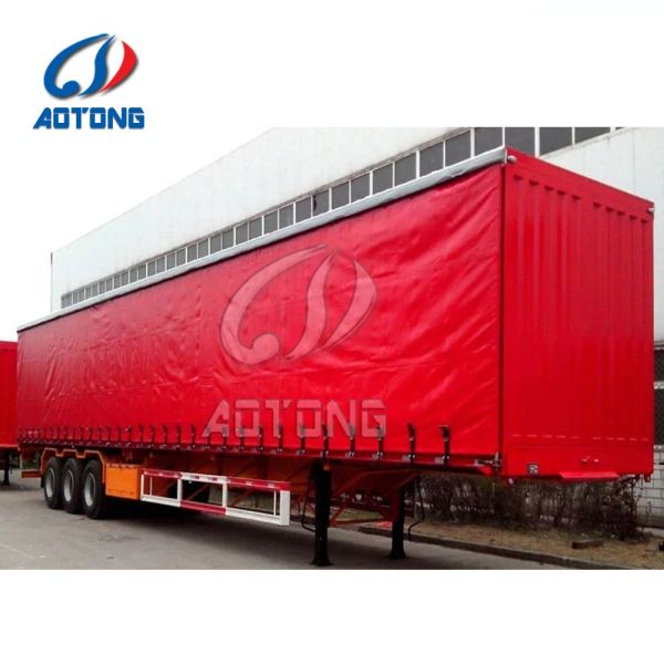 PVC Tarpaulin Sliding 45FT 40FT Curtain Side Semi Trailer for Enclosed Cargo Transport
