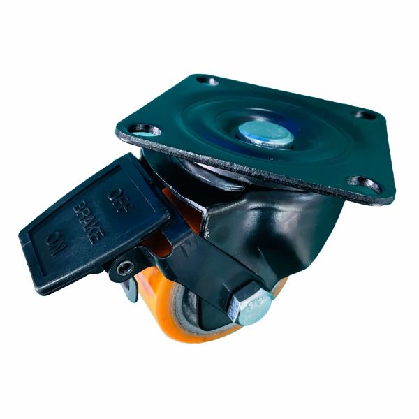 50MM AGV Spare Parts Transparent Swivel Caster Wheels With Plate Brake