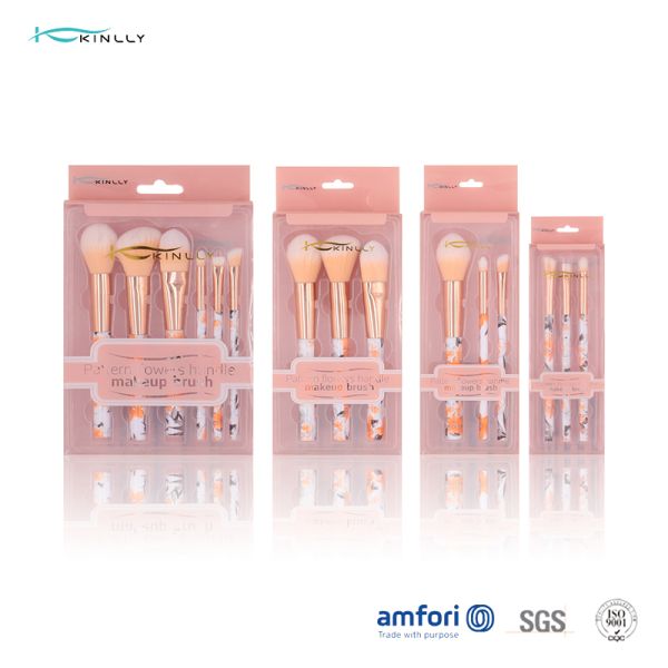 6 PCS Synthetic Hair Aluminum Ferrule Travel Makeup Brush Set