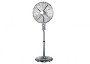 Cheap 45cm Pedestal Oscillating Floor Fan Air Cooling 4 Metal Chrome Blade Height Adjustable wholesale