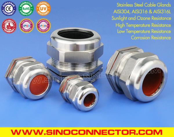 304, 316, 316L Polished Stainless Steel IP68 Cable Glands with  Seals