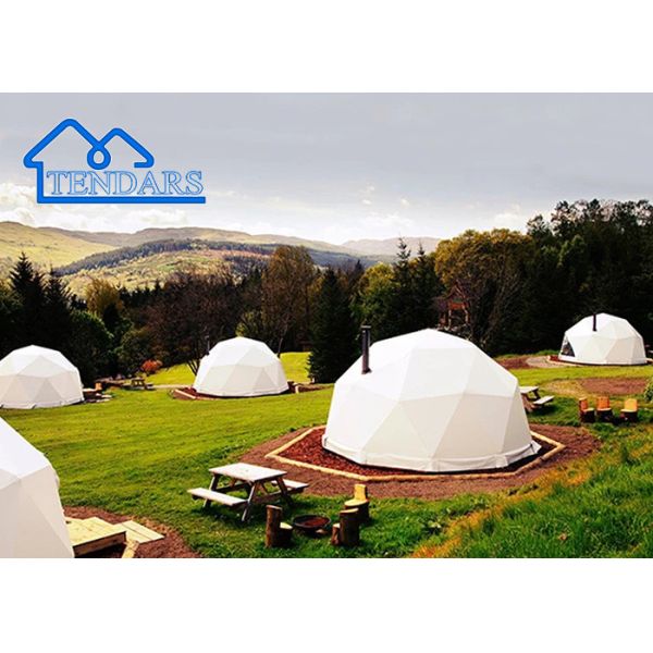 Quality Fireproof Waterproof Clear 5m Diameter Small Round PVC Door Event Dome Glamping Hotel Tent For Sale for sale