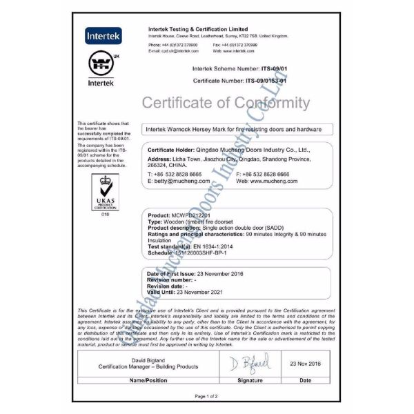 PVC MDF Interior Wood Composite Door Natural Wood Veneer Right / Left Opening Direction